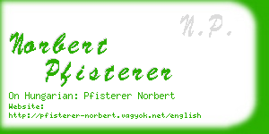 norbert pfisterer business card